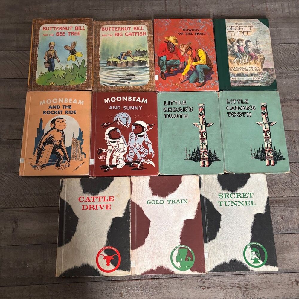 Lot of 11 Vintage Children's Books Moonbeam Butternut Bill Tom Logan Series